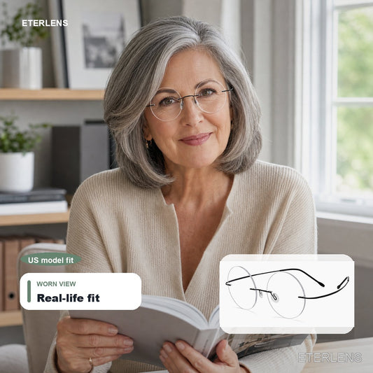 Rimless Round Ultra-Light Readers - US model lifestyle