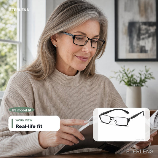 Photochromic Progressive Readers - US model lifestyle