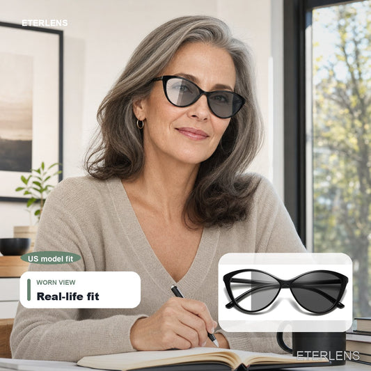 Ultra-Light Blue Light Photochromic Readers - US model lifestyle