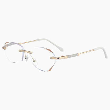 Geometric Metal Rimless Blue Light Readers – product photo