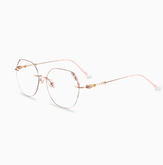 Geometric Rimless Blue Light Desk & Phone Readers – detail