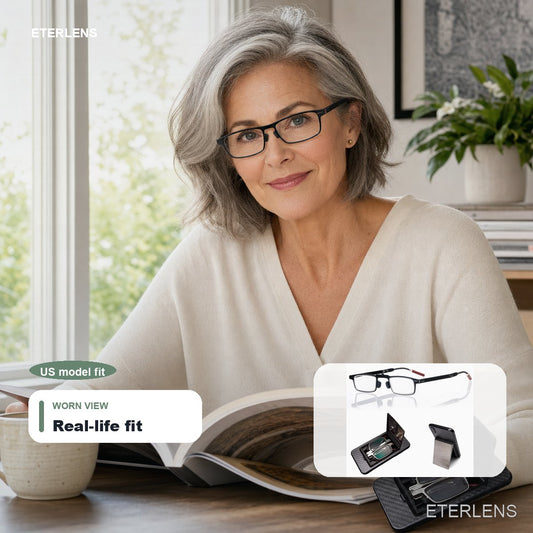 Square Foldable Business Readers - US model lifestyle