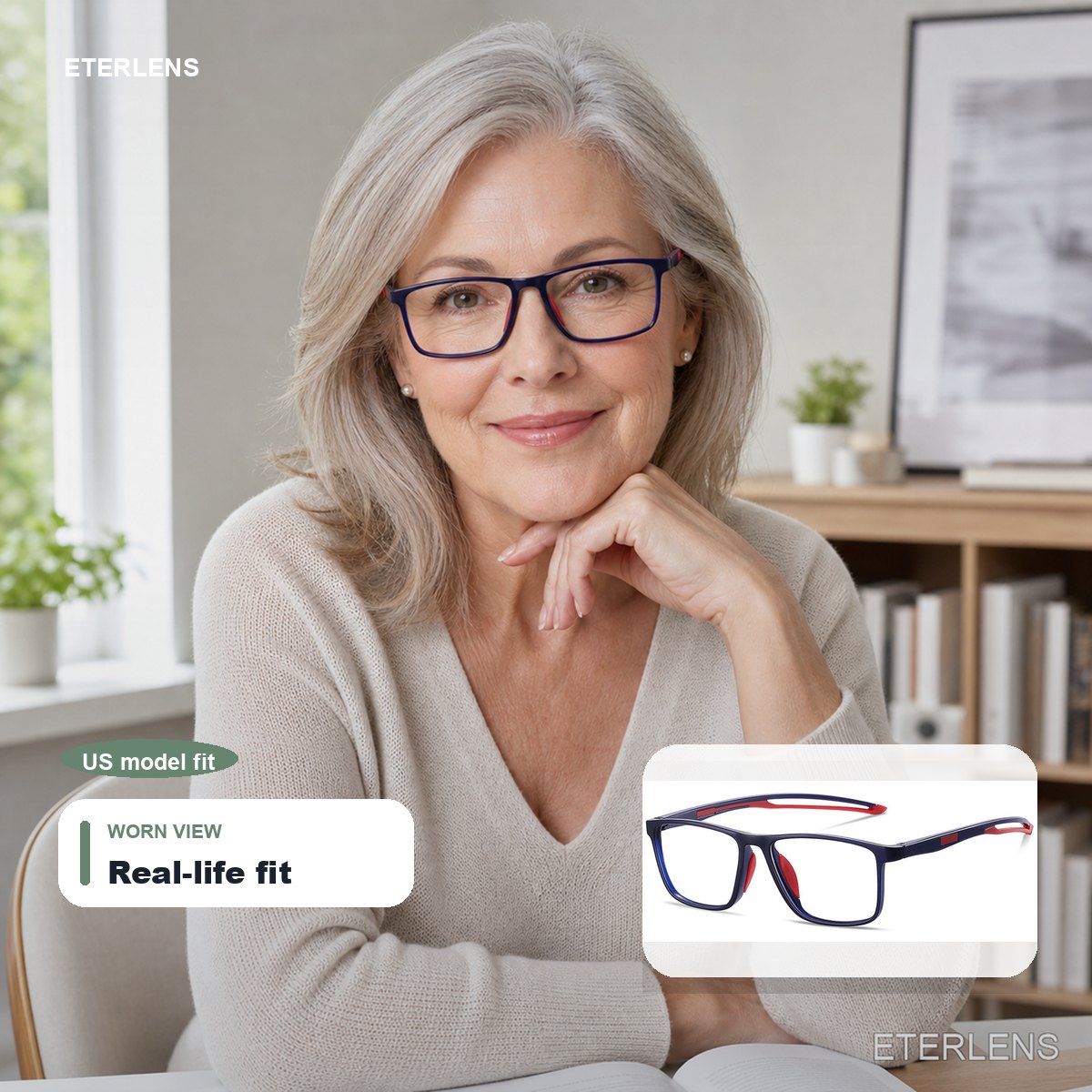 Ultra-Light Blue Light Readers - US model lifestyle
