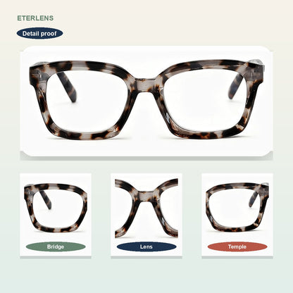 Square Business Blue Light Everyday Carry Readers - Frame detail callouts