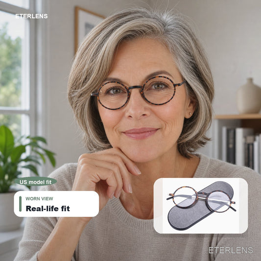 Round Ultra-Light Metal Readers - US model lifestyle