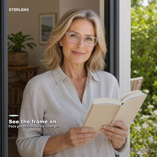 Blue Light Photochromic Progressive Readers - US model lifestyle
